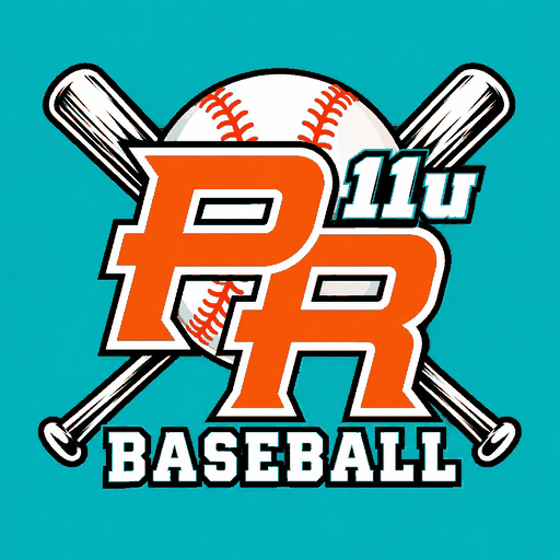 ProspectRow 11U Baseball logo: orange PR over a baseball and crossed bats